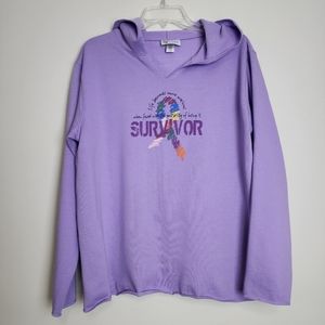 Live for life SURVIVOR Lilac hooded sweatshirt